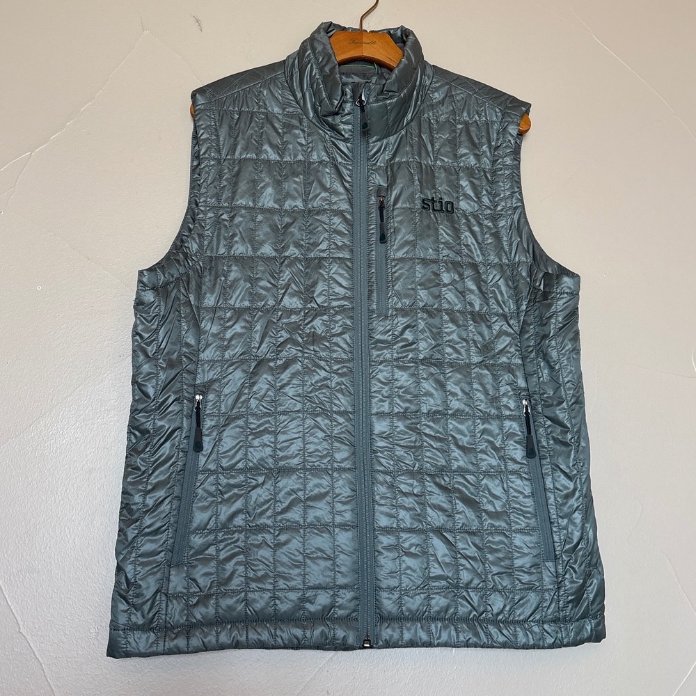 Stio Mens Azura‎ Insulated Puffer Sage Green Quilted Full Zip Size Medium